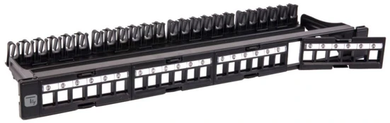Techly 368567 Patch panel na 24 moduły Keystone, 1U, Rack 19"