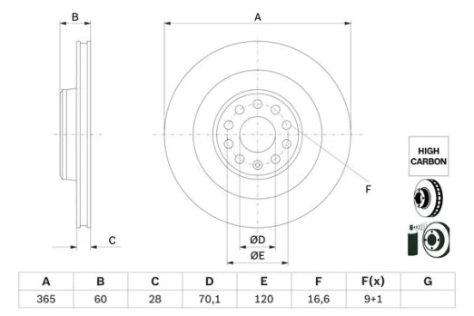 BOSCH 0 986 479 G56 Brake Disc