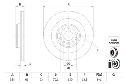 BOSCH 0 986 479 G56 Brake Disc kaina