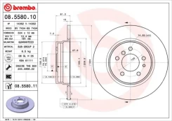 Stabdžių diskas BREMBO 08.5580.11 kaina