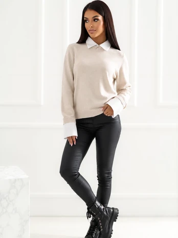 Italy Moda Sweter-IR-SW-G996.02-smėlio spalva