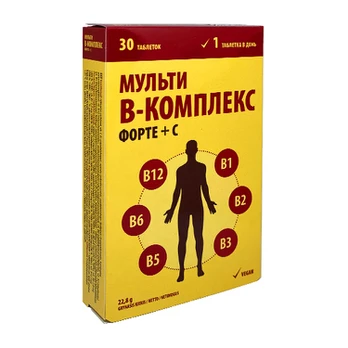 B-complex forte + vitaminas C, 30 tablečių