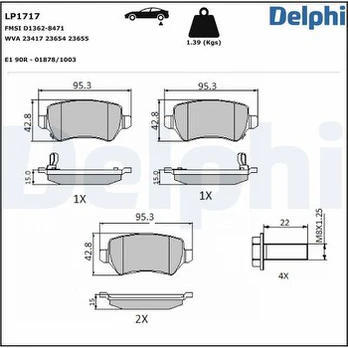 DELPHI LP1717 Brake pad set