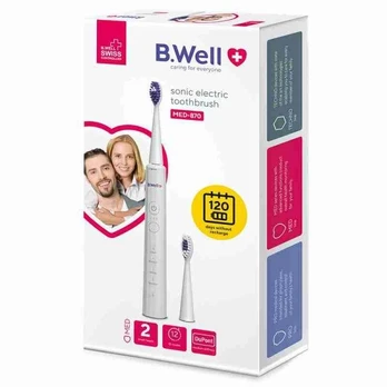 B. WELL elektrinis dantų šepetėlis MED-870 baltas, 1 vnt.