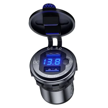 Lizdas 2xUSB QC3.0; tipas S (18W)