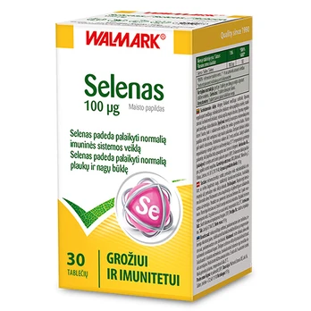 Maisto papildas Selenas 100mcg, 30 tablečių