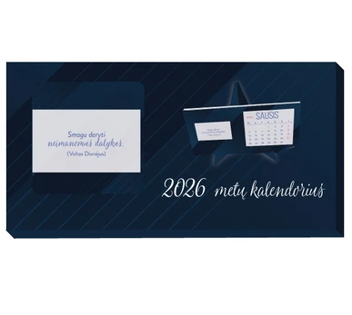2026 metų pastatomas kalendorius „Mintys“ (mėlynas)