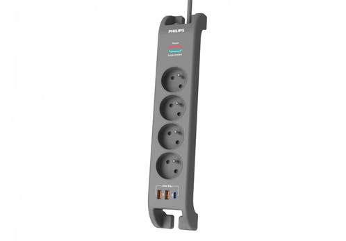 Surge protector power strip 4 sockets 2m 3xUS