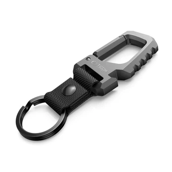Pilkas (Gunmetal) karabinas "Tech-Protect SlideLock Carabiner Keychain"