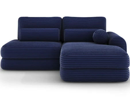 Ripeli Corner Sofa Bed with Storage, Dark Blue Velvet, Right-Hand Facing, Modern, Dark Blue