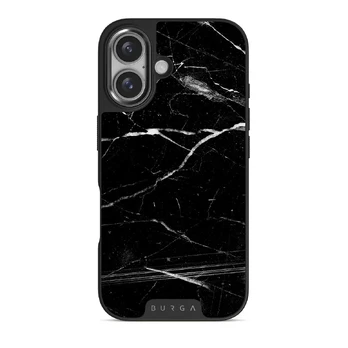 Noir Origin - Black Marble iPhone 16 Plus Case, Elite Dark (MagSafe) / Gunmetal