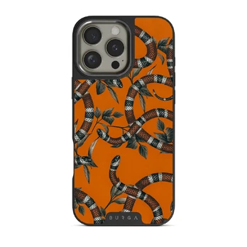 Bitter Apricot - Snake iPhone 16 Pro Max Case, Elite Dark (MagSafe) / Gunmetal