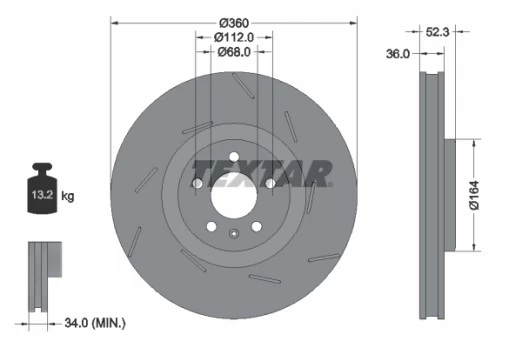 TEXTAR 92334105 Brake Disc
