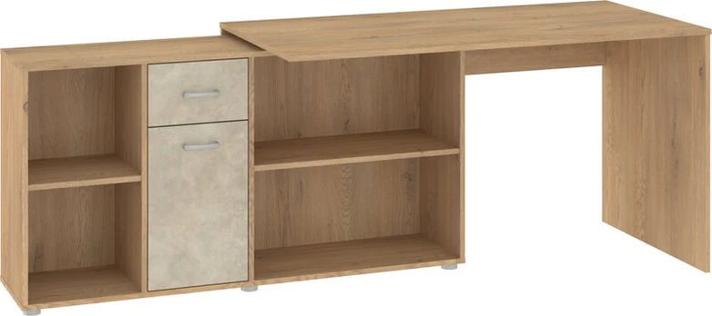 Kampinis rašomasis stalas Beat L, 137x75x136 cm, rudas