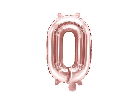 Folinis balionas Raidė "O" 35 cm, rožinis/auksinis