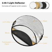 Kampf K&F 5-In-1 Circular Reflector Kit -60cm kaina