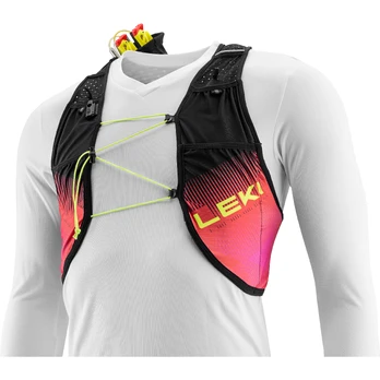 Leki Unisex Bėgimo liemenė su lazdų dėklu, raudona/juoda