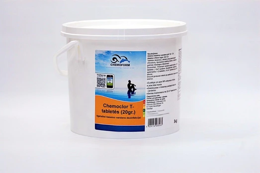 Lėtai tirpstantis chloras 20g tabletėmis, 5 kg