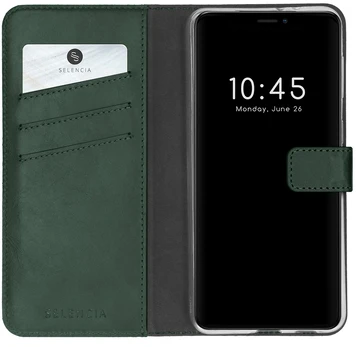 Selencia natūralios odos atverčiamas dėklas, skirtas iPhone 13 Mini – žalias