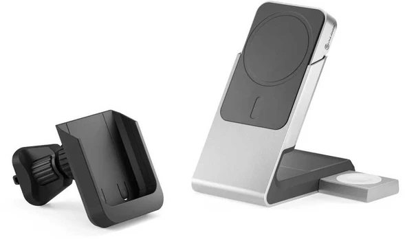 Alogic Matrix+ Wireless 3-in-1 Įkrovimo stotelė MagSafe + Vent Mount
