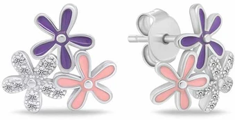Brilio Silver Playful sidabrinis earrings Flowers EA1087W
