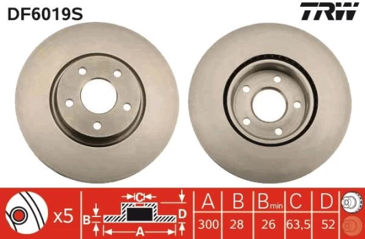 TRW DF6019S Brake Disc