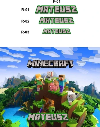 Dėlionė Minecraft + vaiko vardas 252 el. - dėžutė