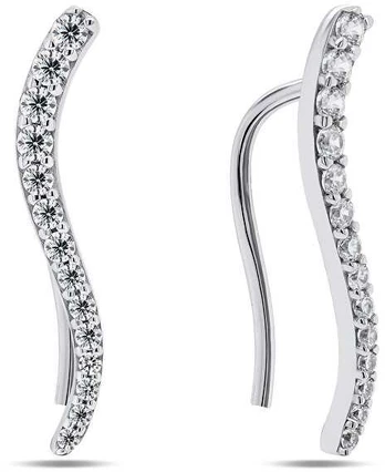 Brilio Silver Dazzling longitudinal earrings made of EA289W sidabrinis