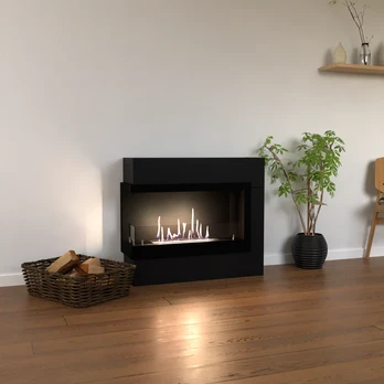 GLOW FIRE HALDEN MINI LEFT BLACK pastatomas biožidinys su apdaila