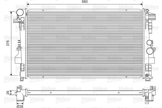 Radiatorius, variklio aušinimas VALEO 734887
