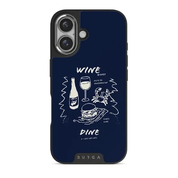 Wine & Dine - iPhone 16 Case, Elite Dark (MagSafe) / Silver