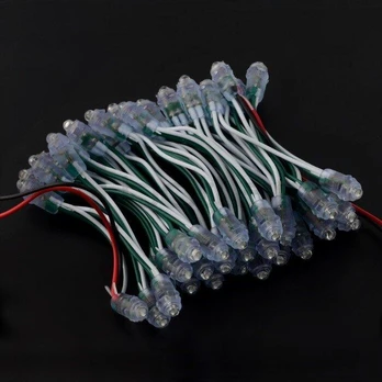 Pixel grandinė - 50x LED 5mm žalia
