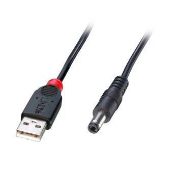 Kabelis USB Lindy USB-A - DC 5.5 mm 1.5 m Juodas (70268)