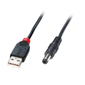 Kabelis USB Lindy USB-A - DC 5.5 mm 1.5 m Juodas (70268) kaina