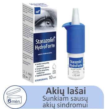 STARAZOLIN akių lašai HYDROFORTE, 10 ml