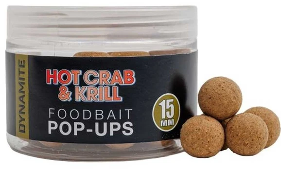 Boiliai Dynamite Baits Hot Crab & Krill Fluro Pop Ups 15mm