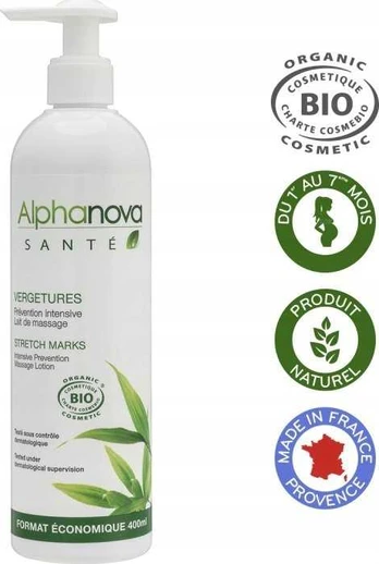 Alphanova Sante Mleczko przeciw rozstępom, buteleczka su pompką, 400ml