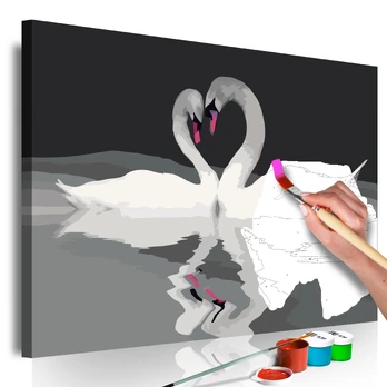 Artgeist Tapybos pagal skaičius rinkinys - Swan Couple