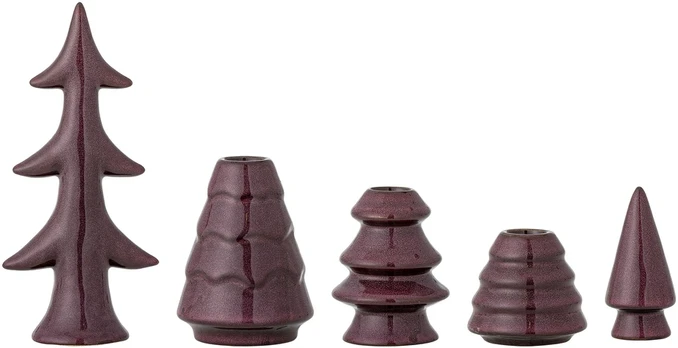 Bloomingville - Woods Candle Holder - Raudona - Stoneware