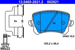 ATE 13.0460-2621.2 Brake pad set