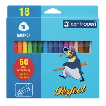 Flomasteriai Centropen Perfekt 2510 2-3 mm 18 spalvų
