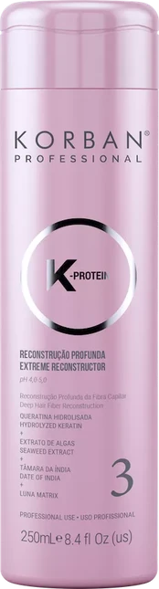 Korban K-Protein Extreme Reconstructor- 3 atstatomoji plaukų priemonė, 250 ml