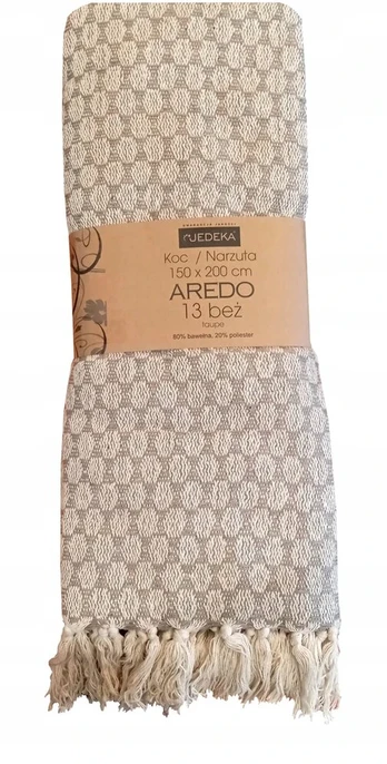 Jedeka pledas Aredo - 150x200 - medvilnė - smėlio spalvos