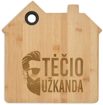 Namelio formos bambukinė pjaustymo lentelė "Tėčio užkanda"