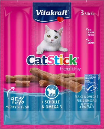 Vitakraft - Cat Stick Plaice&Omega 3 MSC,3pc,Cat