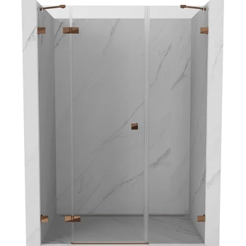 Dušo durys Mexen Lunar Left, 125 cm x 200 cm, rausvo aukso