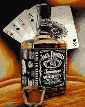 Tapyba pagal skaičius. Jack Daniels ir kortos