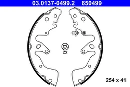 ATE 03.0137-0499.2 Brake shoe set