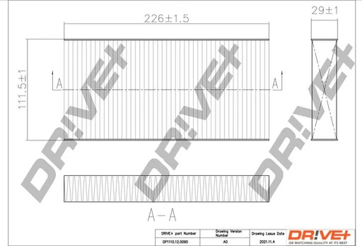 Filtras, salono oras Dr!ve+ DP1110.12.0090