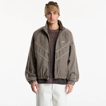 Obey Leisure Training Jacket Abbey Stone Plaid - Dydis L (121800632-ABS Striukės)